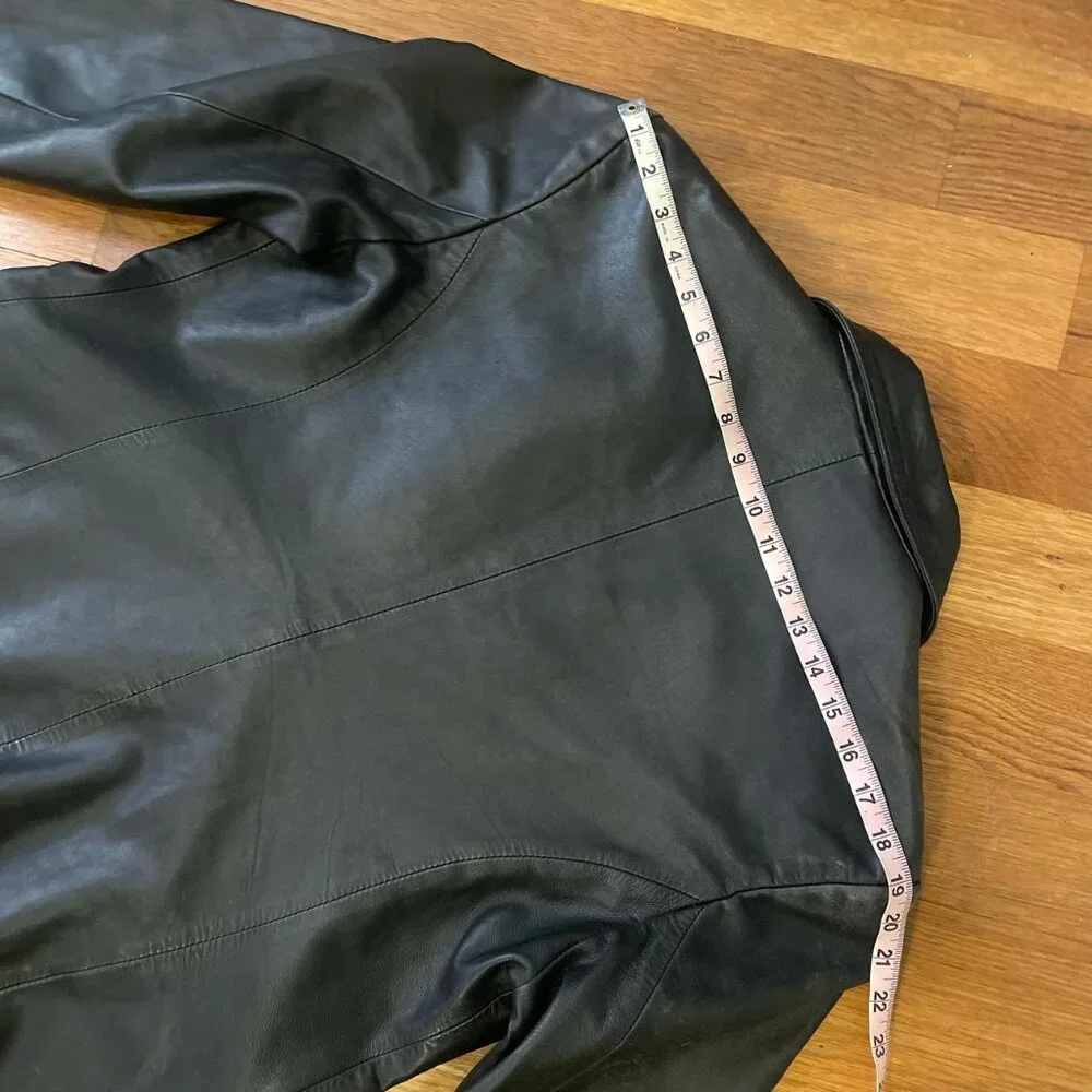 Elyze Paris Black Soft Genuine Leather Blazer with Pockets - L - Picture 7 of 7